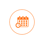 Analog clock icon.